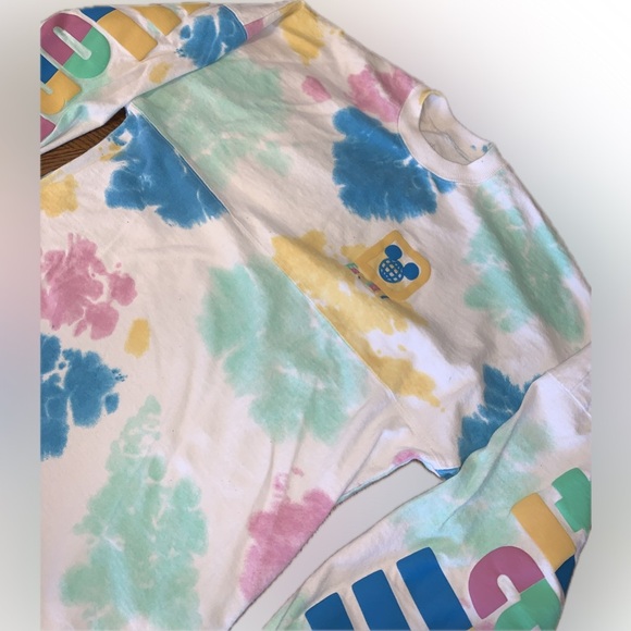 Walt Disney World Spirit Jersey Colorful Tie-Dye Graphic Long Sleeve T-Shirt XS - Picture 7 of 8